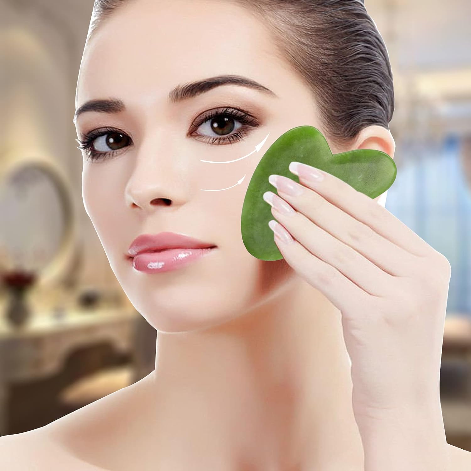 Face Massager Roller Natural Jade Stone